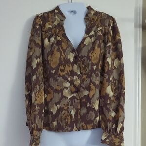 Women's Camouflage Button-Up Top By SHEIN